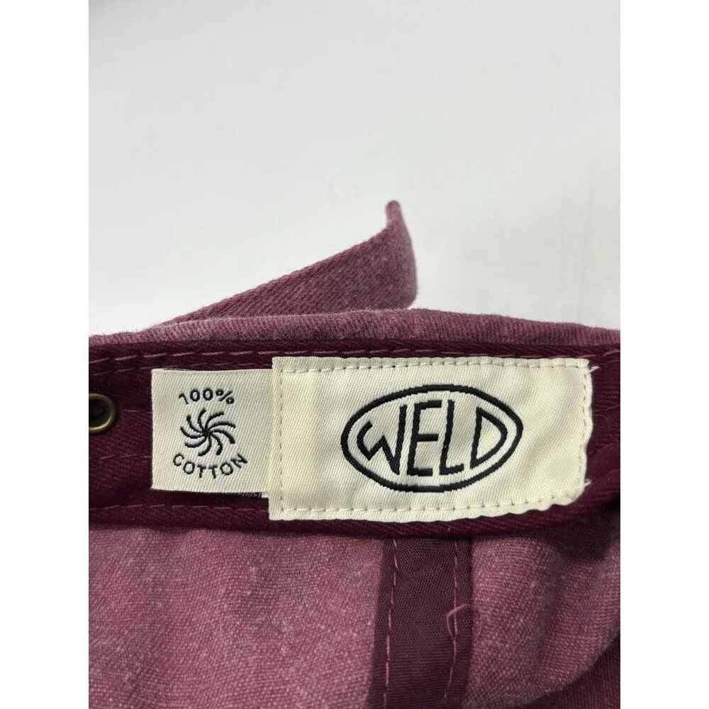 Weld Manufacturing Shuggy Nation Hat Washed Burgundy Cotton Dad Cap Strapback